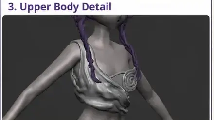 Kurage ZBrush 上身服装细节